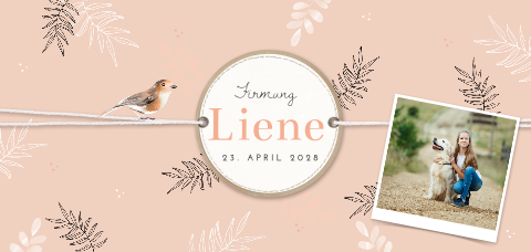 Einladung zur Firmung mit Foto und Zweigen