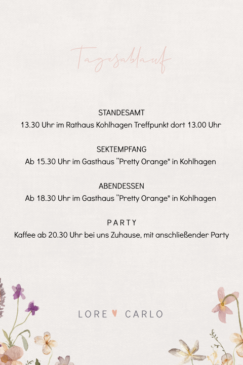 Einlegeblatt mit verspielten Blumen
