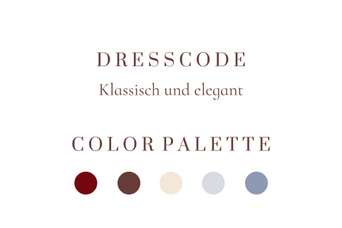 Minimalistische Dresscode-Karte