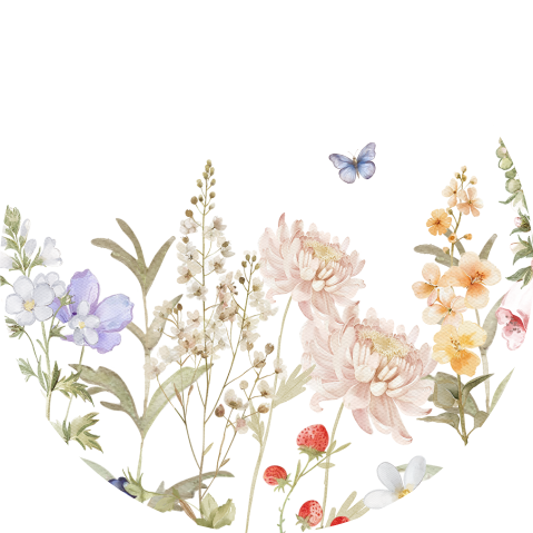  Aufkleber Trauerdanksagung mit Blumenwiese
