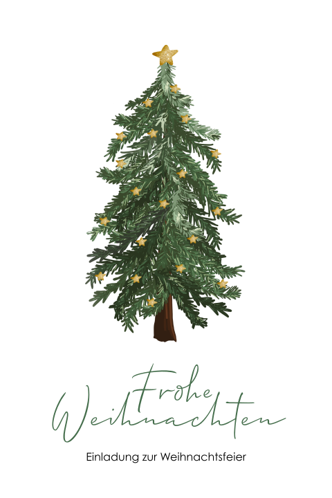 Einladung zur Weihnachtsfeier mit Weihnachtsbaum