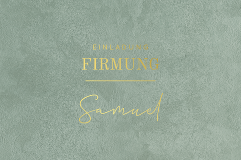 Einladung zur Firmung mit Goldfolie und Samtlook