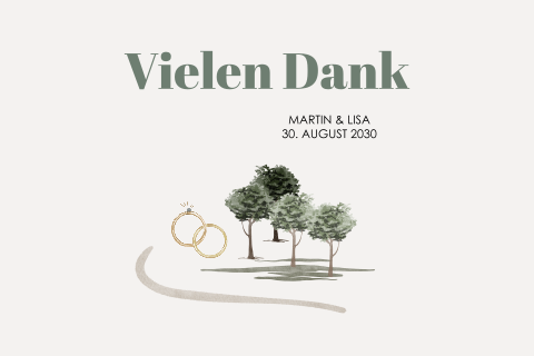 Doppelseitige Danksagungskarte in Minzgrün mit Foto