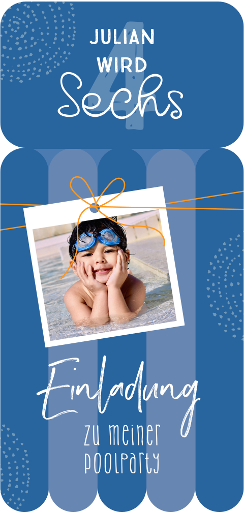 Einladung zur Kindergeburtstag Poolparty als Luftmatratze