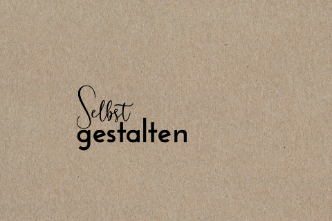 Echtes Kraftpapier Hochzeitskarte doppelt Querformat Falz links