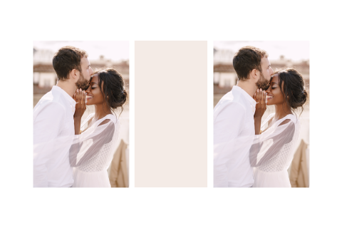 Hochzeitseinladung Klappkarte rechteckig mit Fotos, selbst gestalten