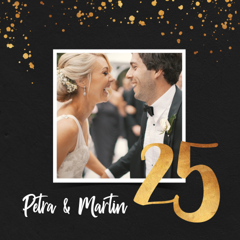 Sparkling Invitation - Festliche Einladung zur Silberhochzeit mit Foto