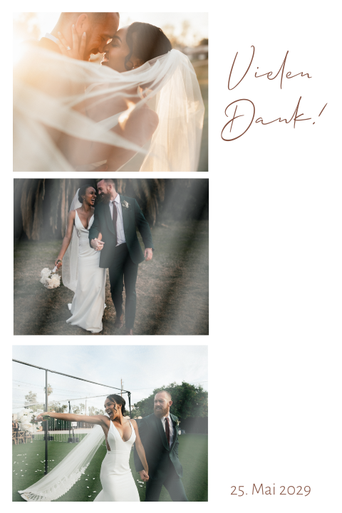 Hochzeit Dankeskarte mit Fotostreifen