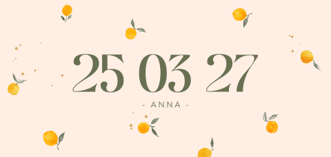 Sommerliche Einladungskarte zum Geburtstag 18 Jahre mit Orangen