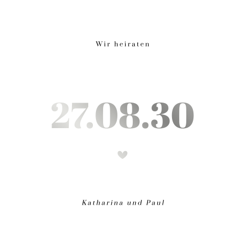 Schlichte, aber schicke Hochzeitseinladung - Klappkarte