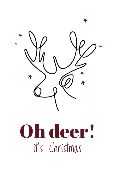 Lustige Weihnachtskarte mit Rentier