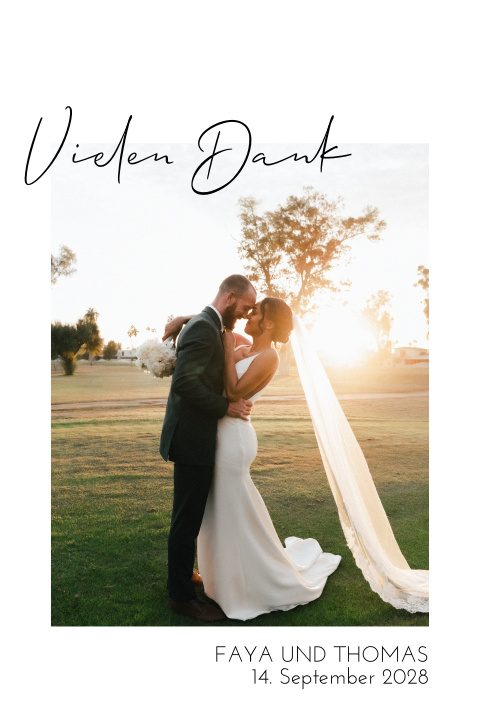 Hochzeit Dankes-Magnet personalisiert mit großem Foto