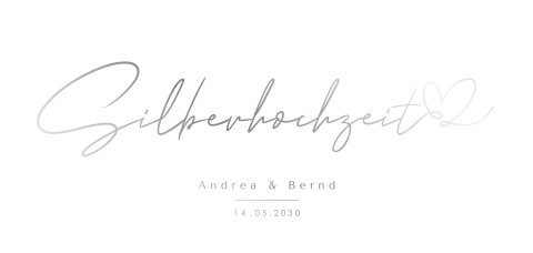 Einladung zur Silberhochzeit minimalistisch in Weiß mit Silberfolie