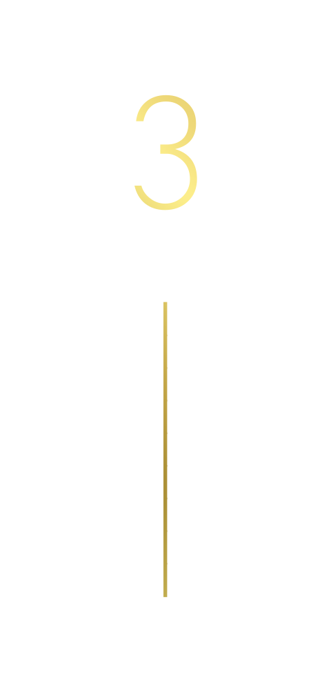 Goldfolien Karte für die Tischnummern Längliches Hochformat