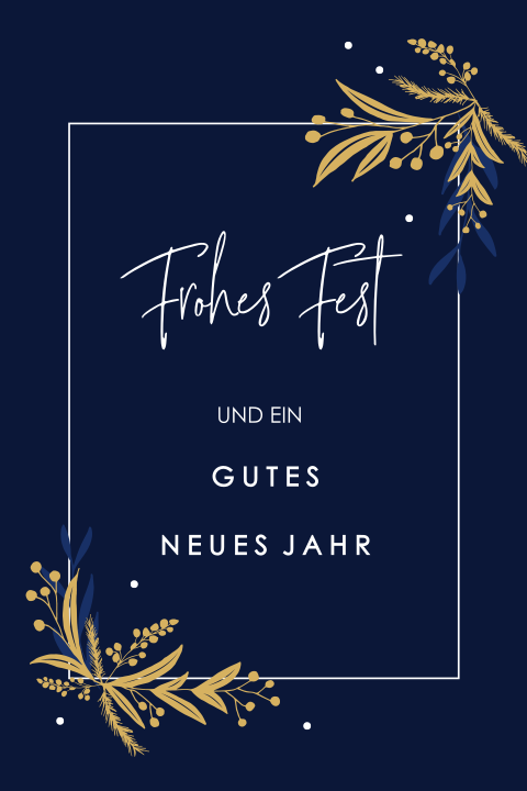 Marineblaue Geschäftliche Weihnachtskarte mit weißem Rahmen