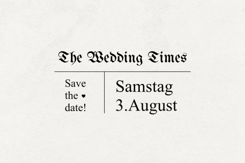 Ausgefallene Save the Date Karte Lustig im Zeitungs-Look