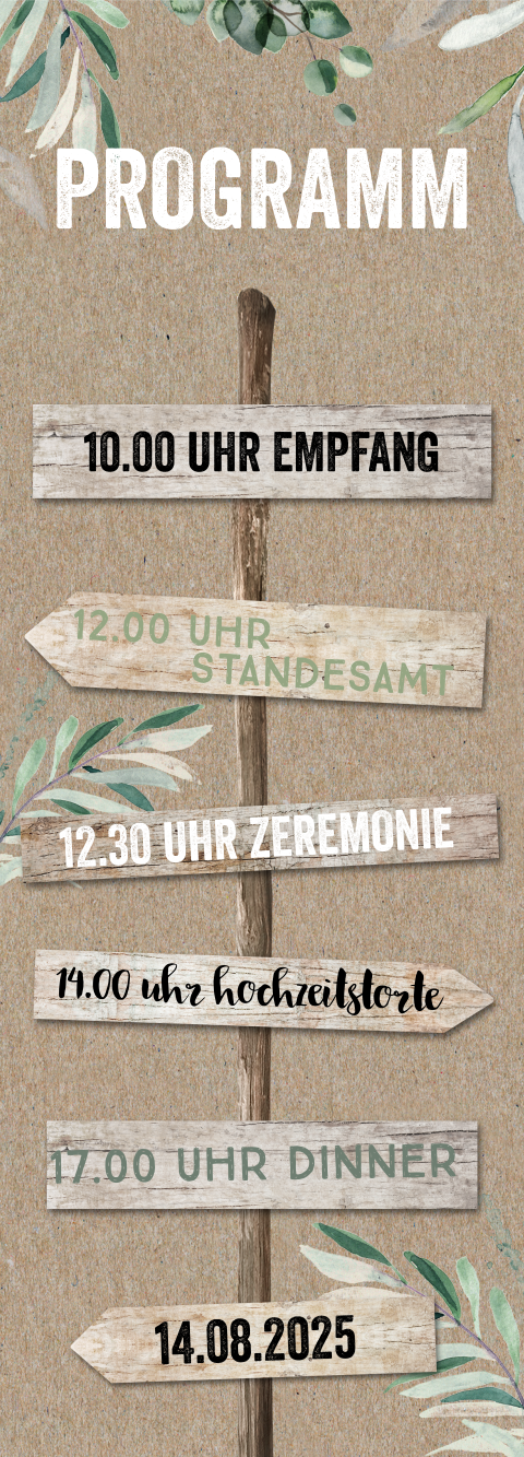 Fotostreifen mit Details zur Hochzeit im Kraftlook | Set von 3 Stück
