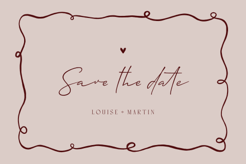 Save the Date Karte im Rokoko-Stil Röttonen mit geschwungenem Rahmen