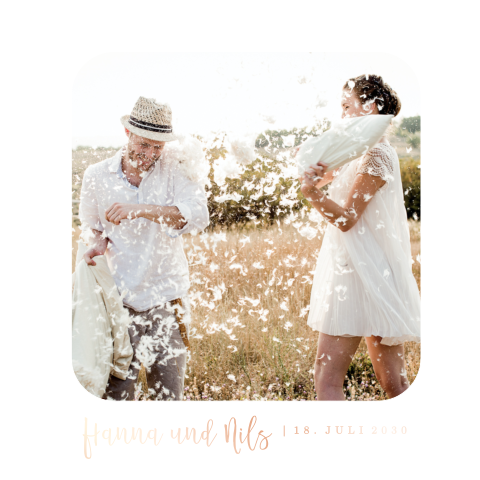 Quadratische Hochzeitskarte mit eigenem Foto