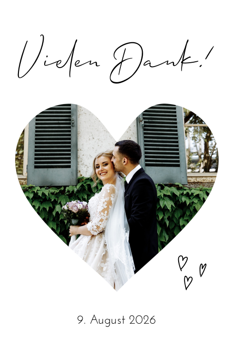 Dankeskarte mit Herzen