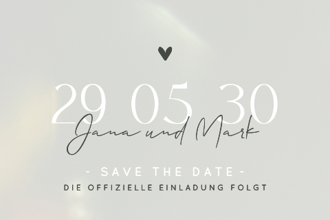 Save the Date Karte aus Acryl mit stilvoller Typografie