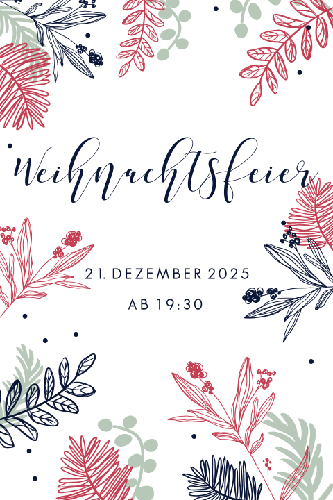 Bunte geschäftliche Weihnachtskarte mit Tannenzweigen