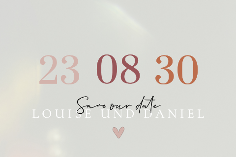 Save the Date Karte aus Acryl mit farbigem Datum