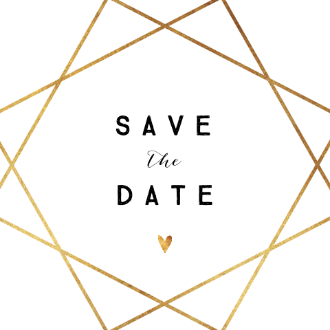 Save the Date Karte "Pretty Geometrie" mit Herz