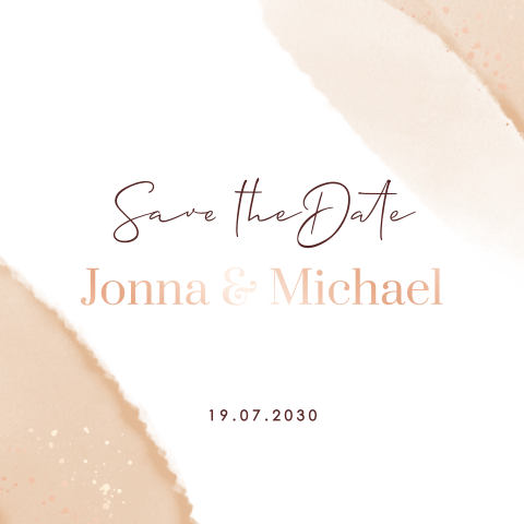 Save the date Karte in rosa Farben