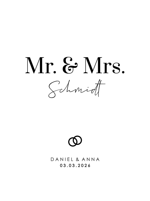 Hochzeitsposter "Mr & Mrs"