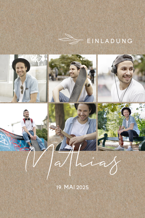 Konfirmationskarte mit Fotocollage im Kraftlook