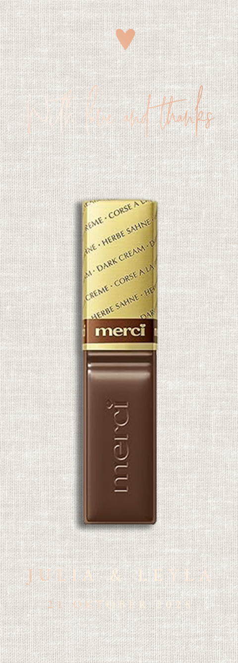 Set von 3 - Schokokarte Merci Gastgeschenk