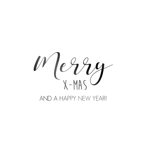 Weihnachtskarte mit Neujahrsgrüßen und schwarzer Folienveredelung
