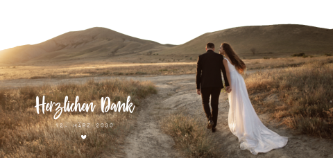 Hochzeit Dankeskarte mit Foto - Panorama
