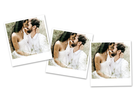 Moderne Danksagung Hochzeit mit Polaroid