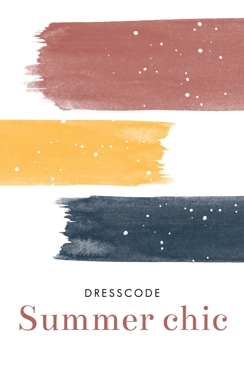 Dresscode Karte mit Farbstreifen