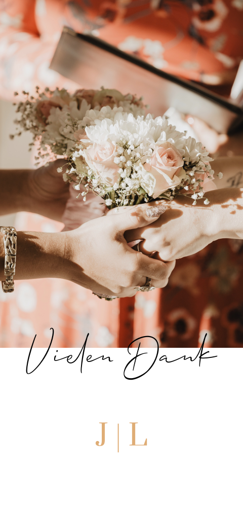 Superschicke Hochzeit-Danksagungskarte mit euren Initialen