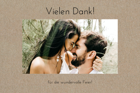 Kraftpapier-Look Dankeskarte selbst gestalten | Querformat