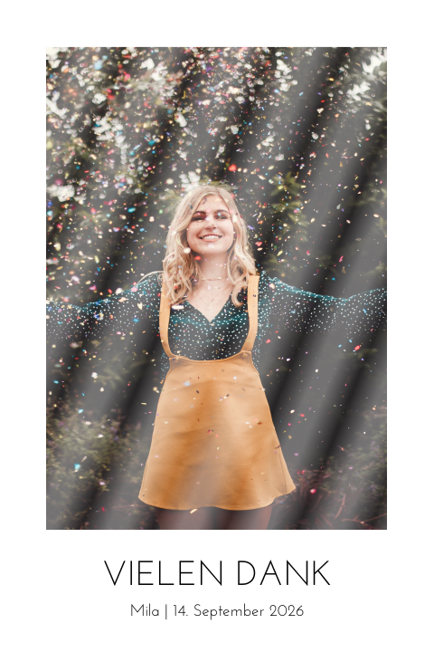 Dankeskarte Geburtstag Polaroid mit Hochglanz