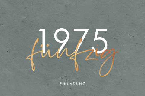 Einladung zum 50 mit dekorativem grauem Hintergrund