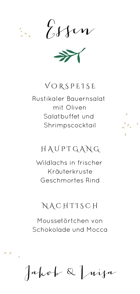 Zitronengarten Menükarte