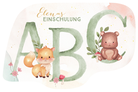 Einladung zur Einschulung ABC mit Foto