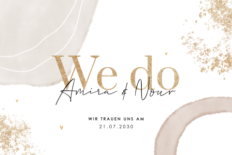Abstrakte Hochzeitseinladung - Klappkarte
