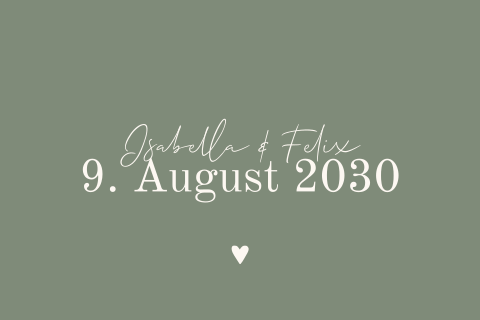 Grüne minimalistische Hochzeitseinladung