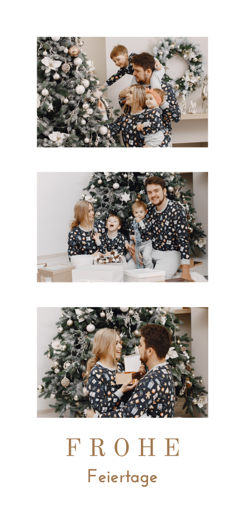 Weihnachtskarte mit Fotocollage schlicht und modern