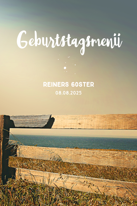 Menükarte und Getränkerkarte zum 60sten Geburtstag Doppelkarte