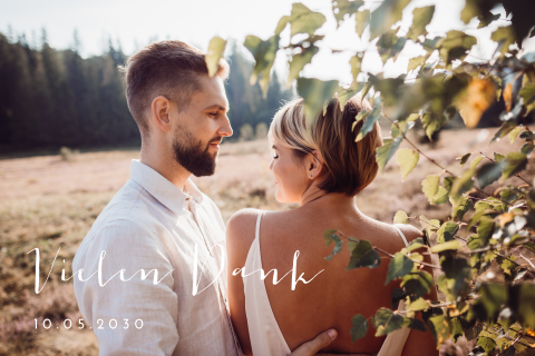 Dankes-Postkarte Hochzeit mit großem Foto
