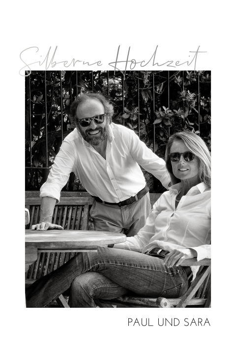 Einladung zur Silberhochzeit im Polaroid