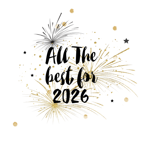 Tolle Neujahrskarte mit Goldlook-Feuerwerk und Sternen