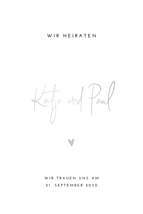 Einladungskarte zur Hochzeit mit unebenem Rand - Büttenpapier-Look